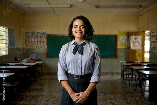 Teacher in a school in a low-income area in Brazil – AI-generated image