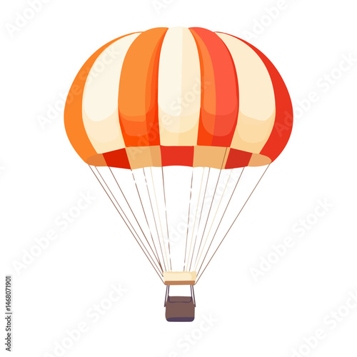 Flat vector Parachute, minimalist design, isolated on a white background.
