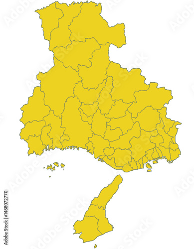 兵庫県　地図　かぼちゃ　イラスト