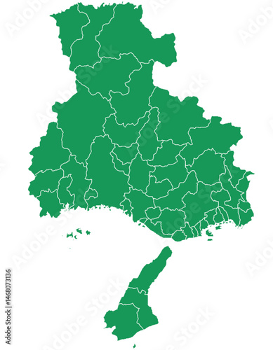 兵庫県　地図　グリーン　イラスト