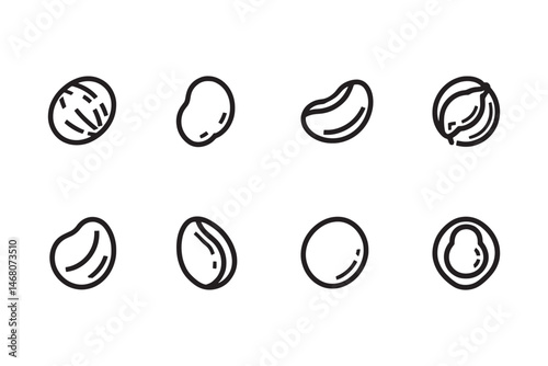 Legume Chickpeas Line Art Drawing