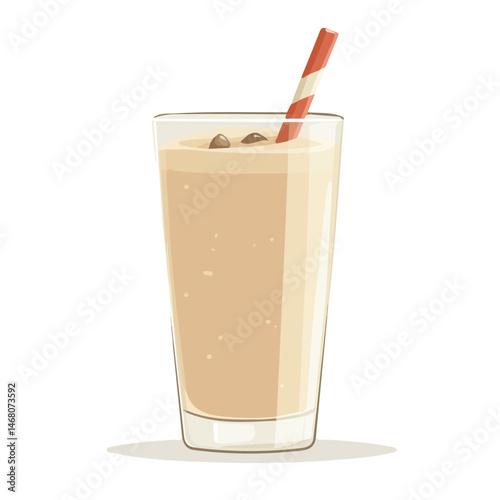 Protein Shake Flat vector, minimalist design, isolated on a white background.