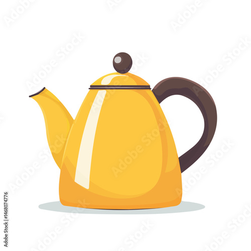 Tea Kettle Flat vector, minimalist design, isolated on a white background.