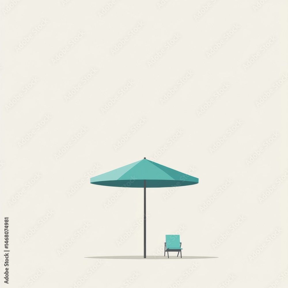 Obraz premium beach with umbrella