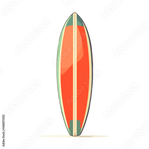Surfboard Flat vector, minimalist design, isolated on a white background.