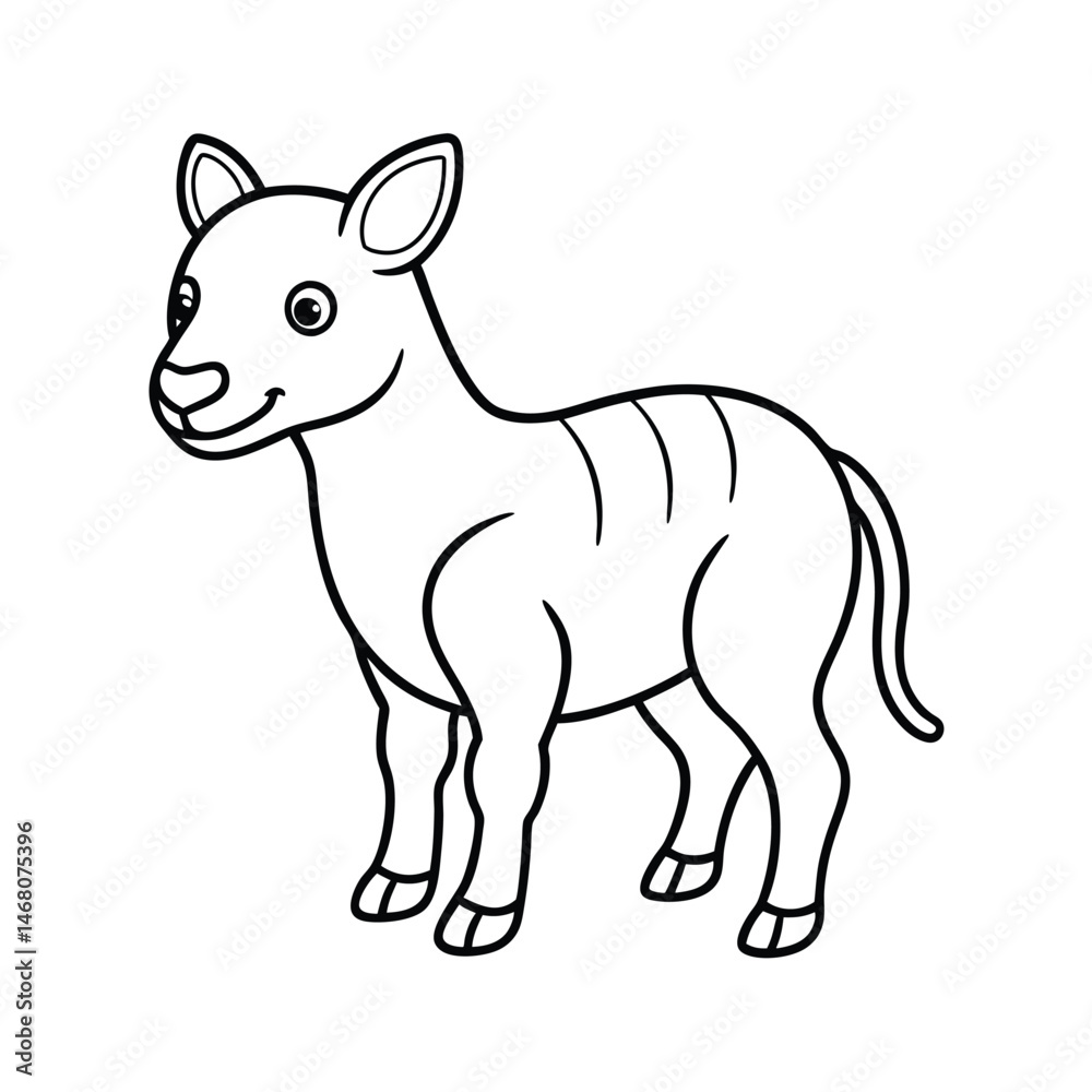 Fototapeta premium vector illustration of a donkey line art silhouette