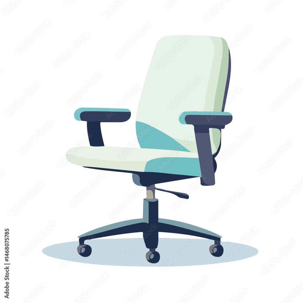 Flat vector Office Chair, minimalist design, isolated on a white background. Flat vector Office Chair, minimalist design, isolated on a white background.