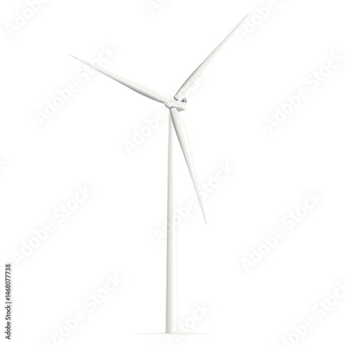 Flat vector Wind Turbine, minimalist design, isolated on a white background.
