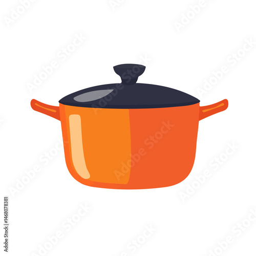 Flat vector Pot Holder, minimalist design, isolated on a white background.