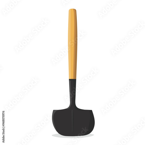 Flat vector Shovel, minimalist design, isolated on a white background.
