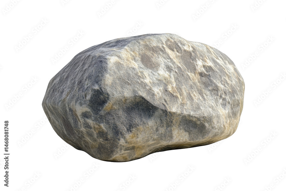 Obraz premium Large grey boulder isolated on stone texture 3d art rock gray rough image on transparent background