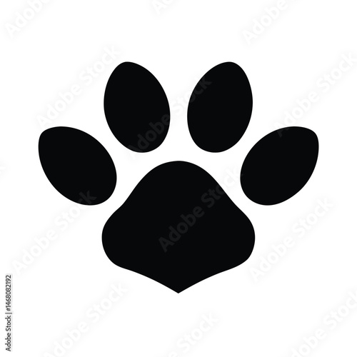 paw print icon vector silhouette