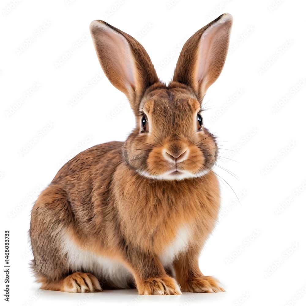 Fototapeta premium Adorable Brown Rabbit Isolated on White