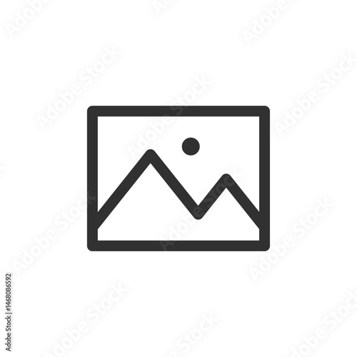 Image icon, linear style. Photo, gallery, or visual media content. Line with editable stroke.