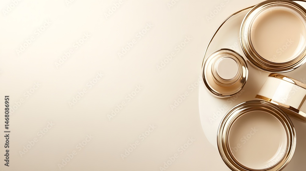 Luxury Cosmetic Cream Jars Beige Background Elegant Mockup Luxury Cosmetic Cream Jars Beige Background Elegant Mockup