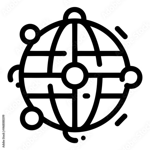 Abstract globe icon representing connectivity and technology  