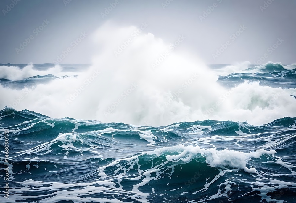 Naklejka premium large body of water with waves coming in
