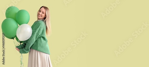 Young woman with many ballo...