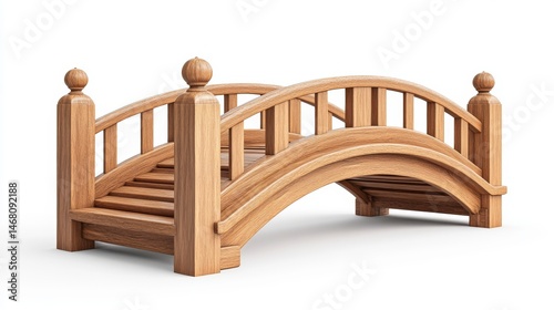 Wallpaper Mural The set consists of modern illustrations of wooden bridges in flat 3D isometric style Torontodigital.ca