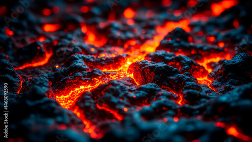 Molten Copper Alloy Surface With Dynamic Sparks And Cooling Slag Textures
