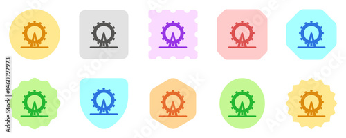 Editable ferris wheel, amusement park vector icon. Landmark, monument, building, architecture. Part of a big icon set family. Perfect for web and app interfaces, presentations, infographics, etc