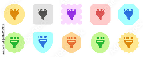 Editable data filter, binary vector icon. AI technology, artificial intelligence, computer. Part of a big icon set family. Perfect for web and app interfaces, presentations, infographics, etc