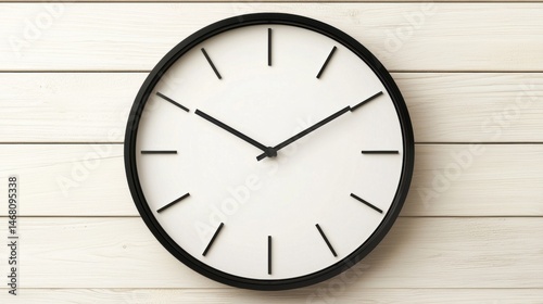 Wallpaper Mural Analog clock with black hands and numbers on a white background. Torontodigital.ca