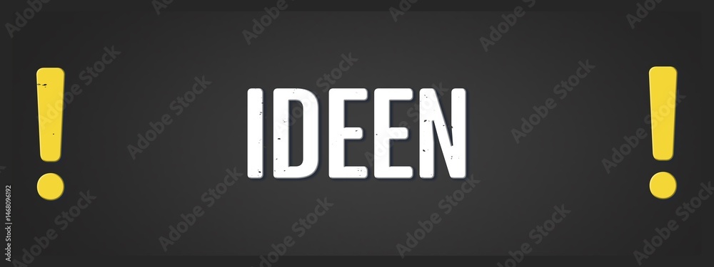 Fototapeta premium Ideen (Ideas) - A blackboard illustration with white text.