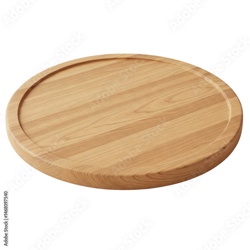 Round wooden cutting board with groove edge