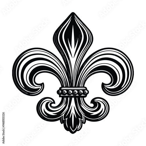 classic fleur de lis vector art silhouette 