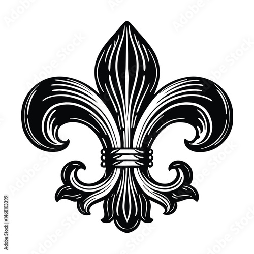 classic fleur de lis vector art silhouette 
