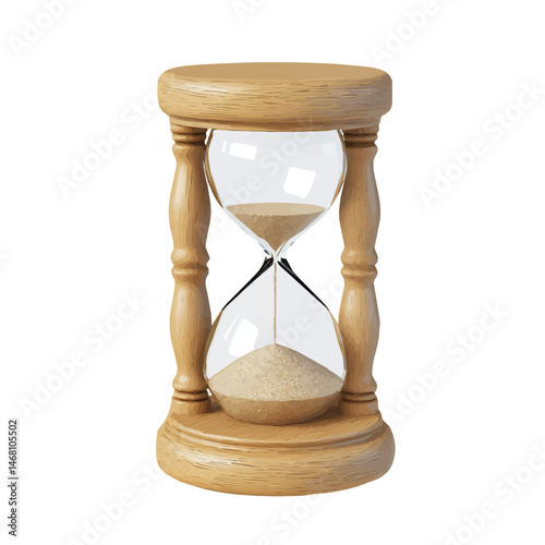 2D flat Hourglass vector illustration, isolated on a white background.