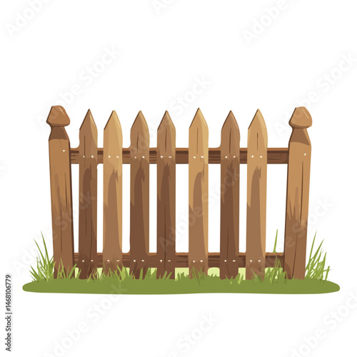 2D flat vector illustration of Fence, isolated on a white background.