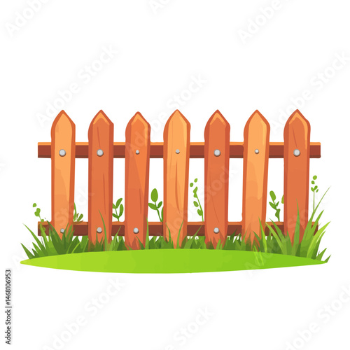 2D flat vector illustration of Fence, isolated on a white background.