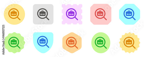 Editable job search, job vacancy, magnifying glass, briefcase vector icon. Business, work, office. Part of a big icon set family. Perfect for web and app interfaces, presentations, infographics, etc