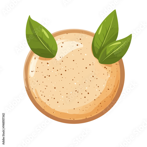 2D flat vector illustration of Body Scrub, isolated on a white background.
