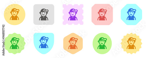 Editable person wearing tanktop, baseball cap avatar vector icon. User, profile, identity, persona. Part of a big icon set family. Perfect for web and app interfaces, presentations, infographics, etc