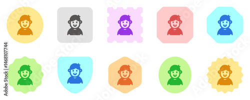 Editable person boy wearing t-shirt avatar vector icon. User, profile, identity, persona. Part of a big icon set family. Perfect for web and app interfaces, presentations, infographics, etc