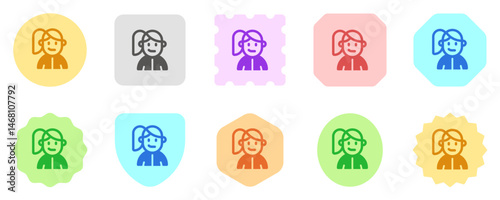 Editable sporty girl with ponytail hairstyle avatar vector icon. User, profile, identity, persona. Part of a big icon set family. Perfect for web and app interfaces, presentations, infographics, etc