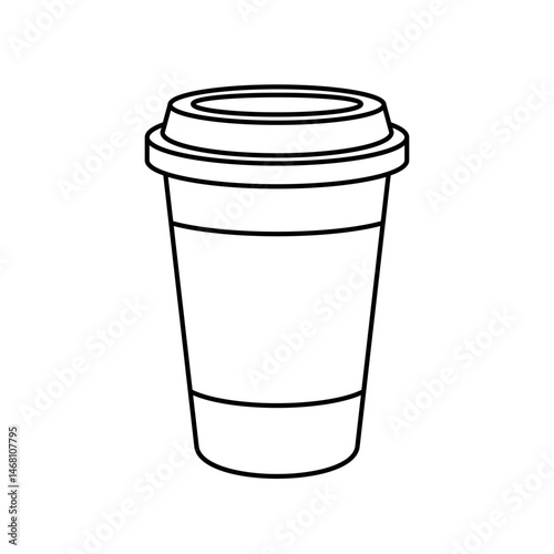 Vector cups with coffee. Coffee cup icon. linear drawing coloring, flat vector illustration on white isolated background