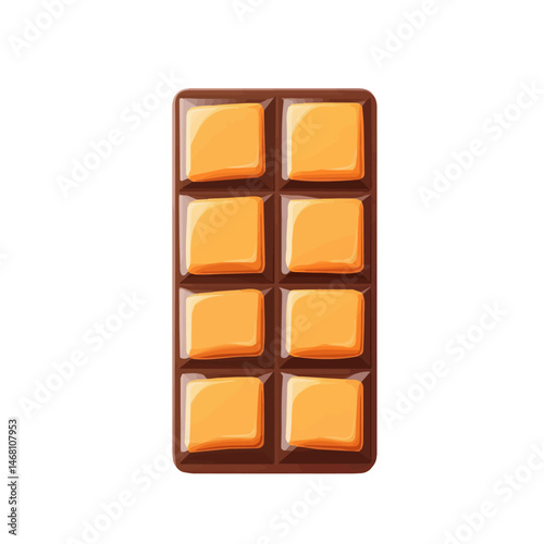 Chocolate Bar 2D flat vector illustration, isolated on a white background.
