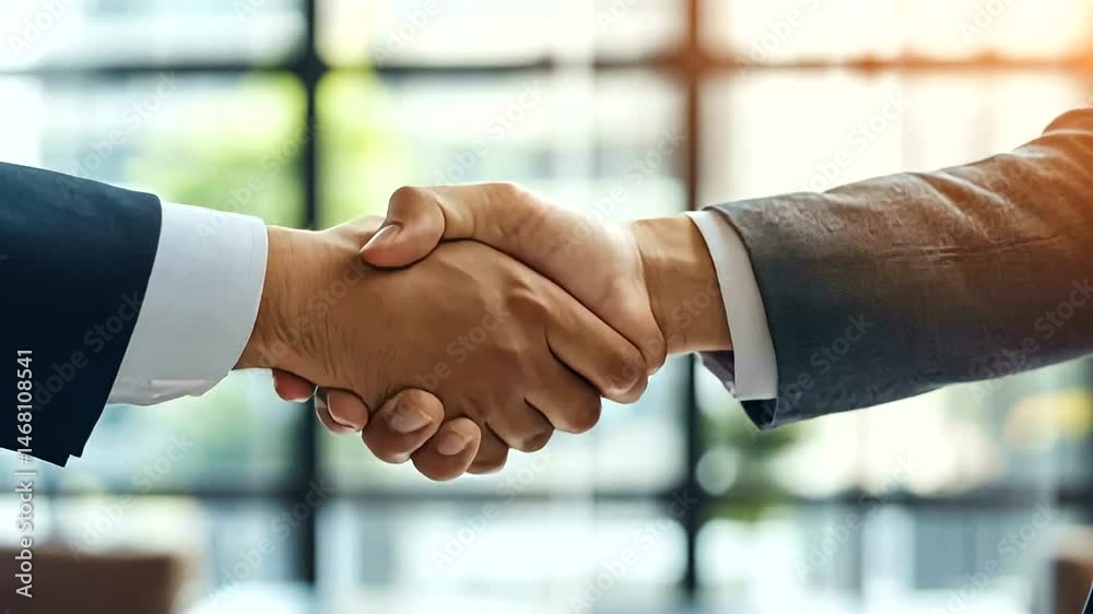 Business handshake in modern office Business handshake in modern office