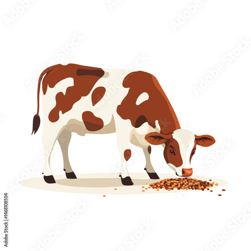 2D flat Cattle Feed vector illustration, isolated on a white background.
