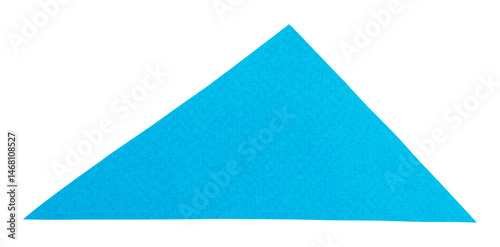 Free Download Triangular piece of cut out blue textured paper, blank sign with copy space - GFXLoad
