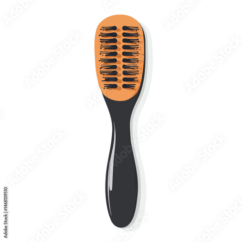2D flat vector illustration of Hairbrush, isolated on a white background.