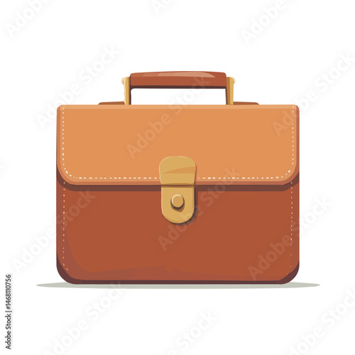 2D flat Briefcase vector illustration, isolated on a white background.