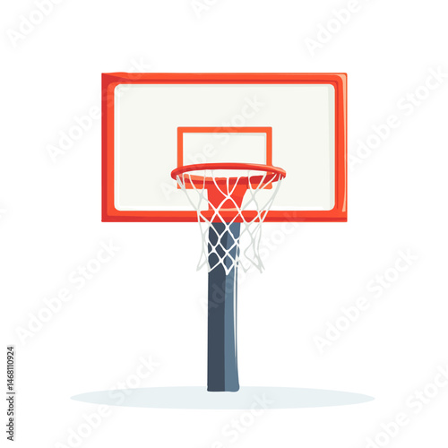 2D flat Basketball Hoop vector illustration, isolated on a white background.