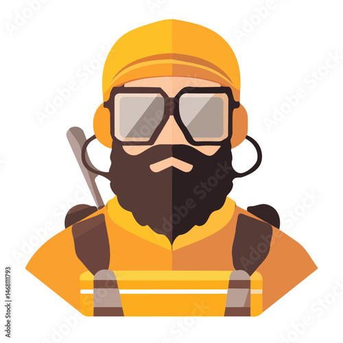 Beekeeper 2D flat vector illustration, isolated on a white background.