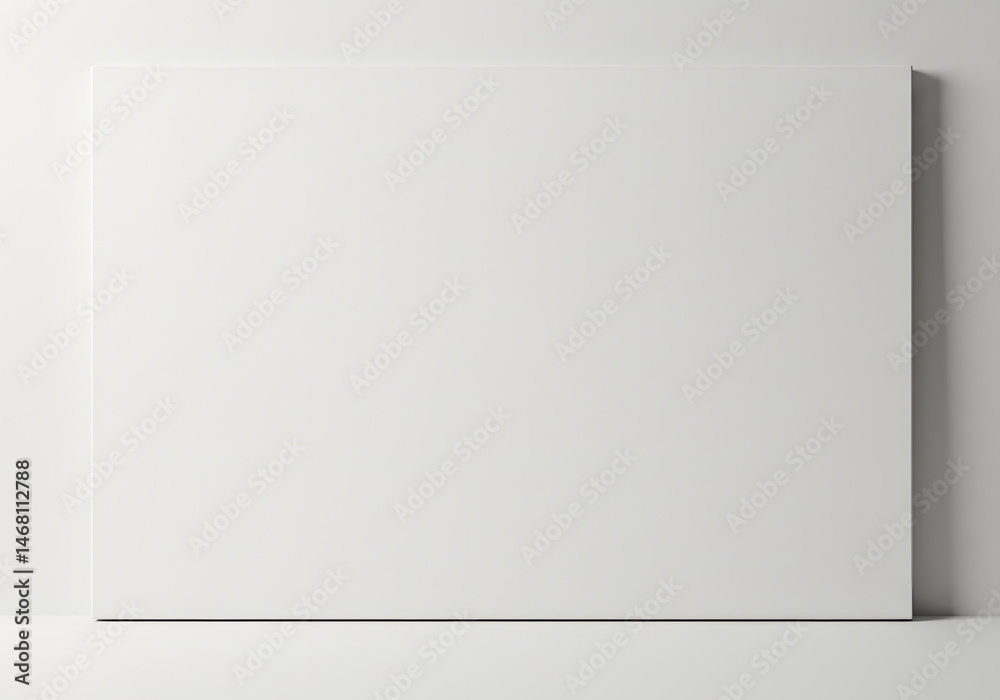 Obraz premium Clean minimalist white canvas surface with subtle shadow, concept for art display, product presentation and modern interior design projects