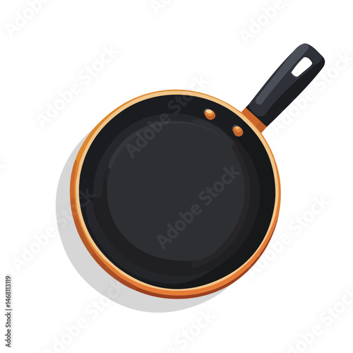 2D flat vector illustration of Frying Pan, isolated on a white background.